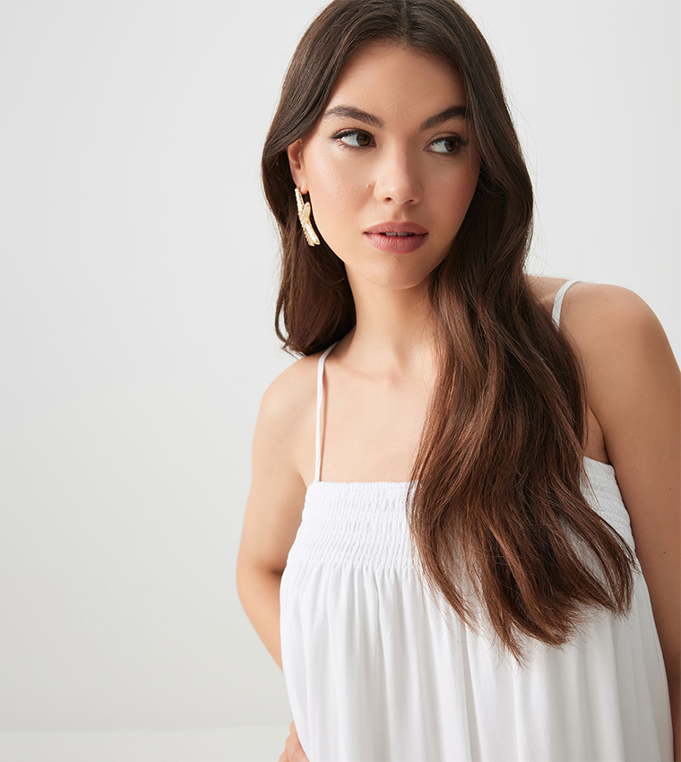 Solid Strappy Mini Dress