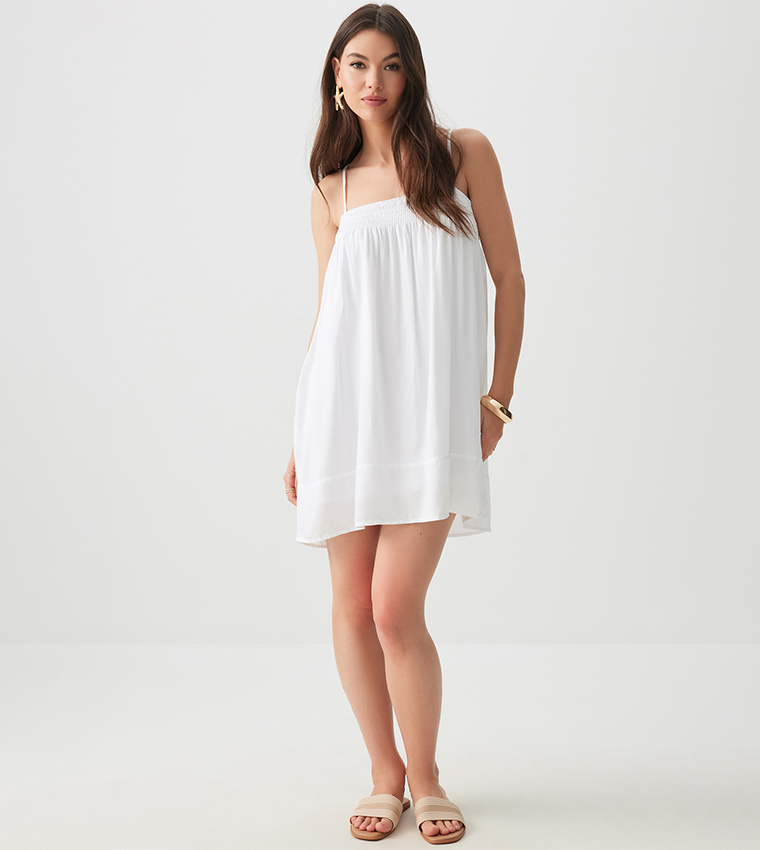 Solid Strappy Mini Dress