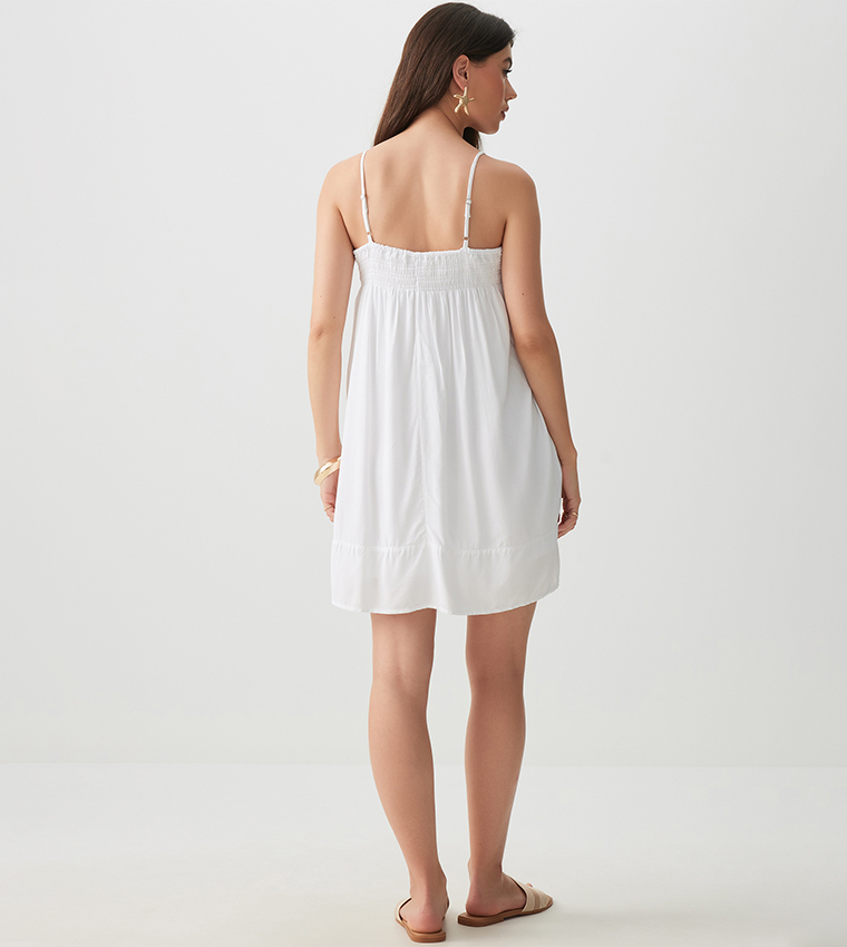 Solid Strappy Mini Dress