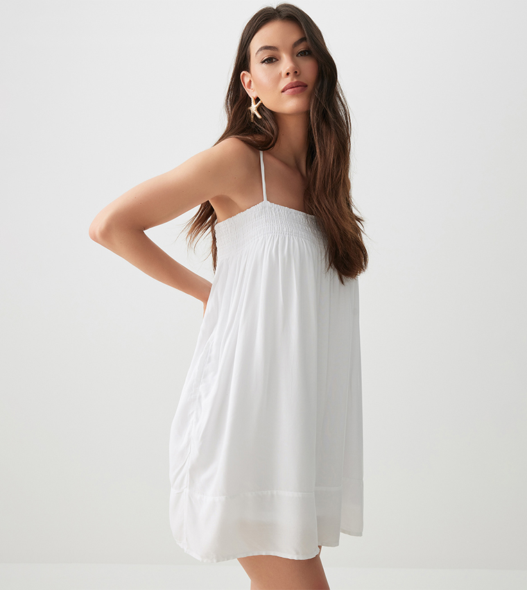 Solid Strappy Mini Dress