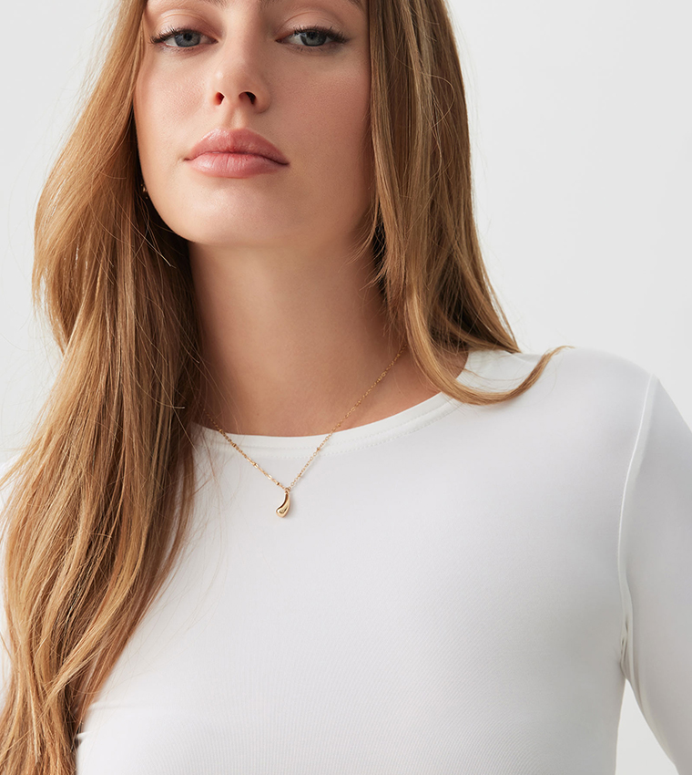Solid Long Sleeves Crop T-Shirt