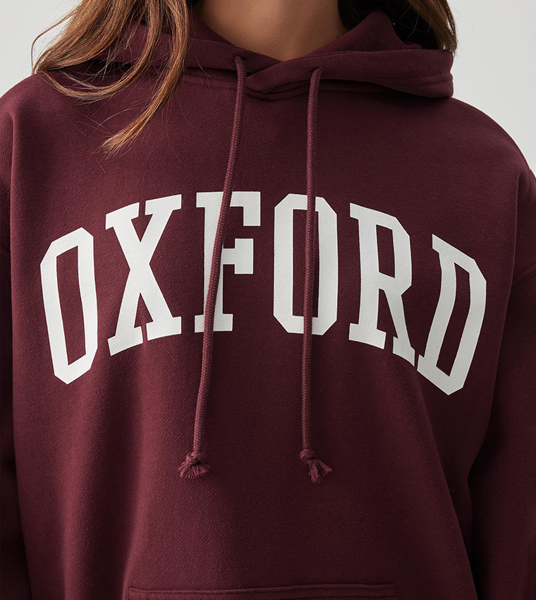 هودي أوفرسايز بطبعة كم طويل 