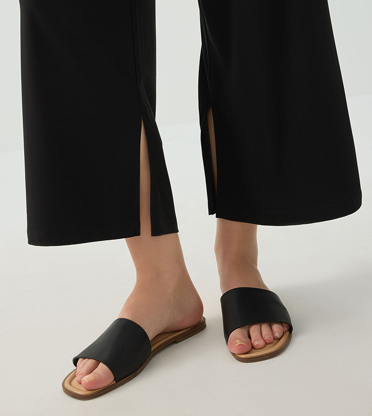 Solid Culottes with Side Slits