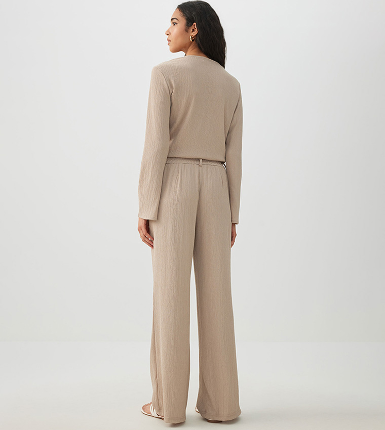 بنطلون مستقيم سيرسكر بكسرات