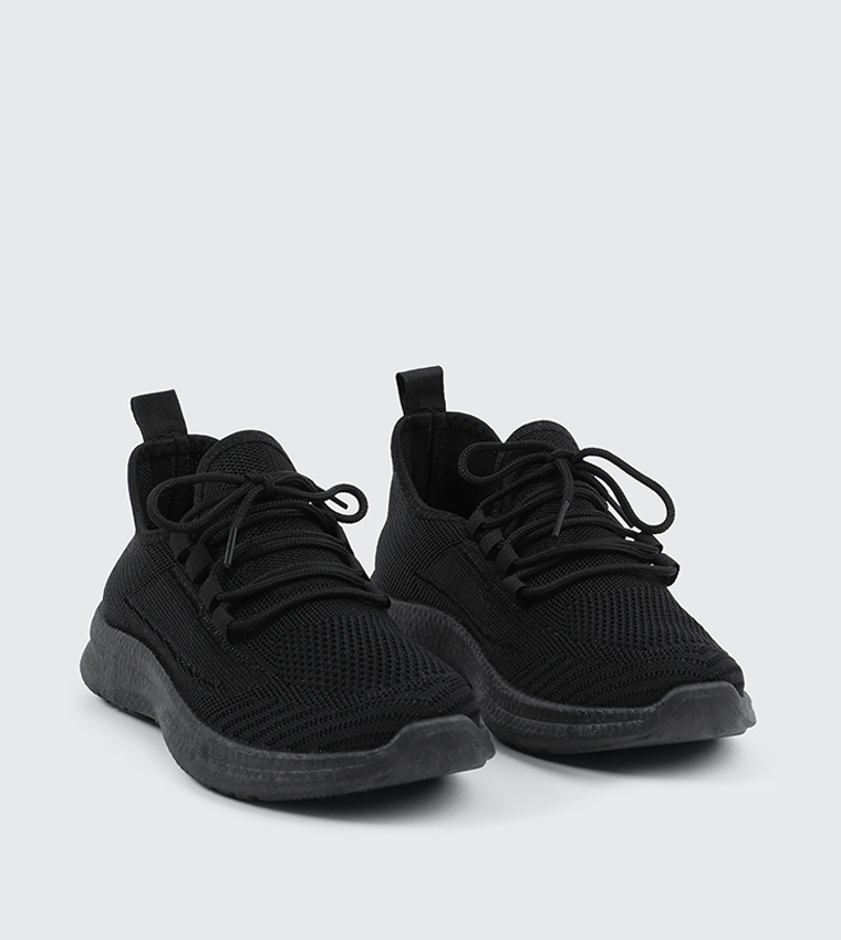 Knitted Lace Up Sneakers