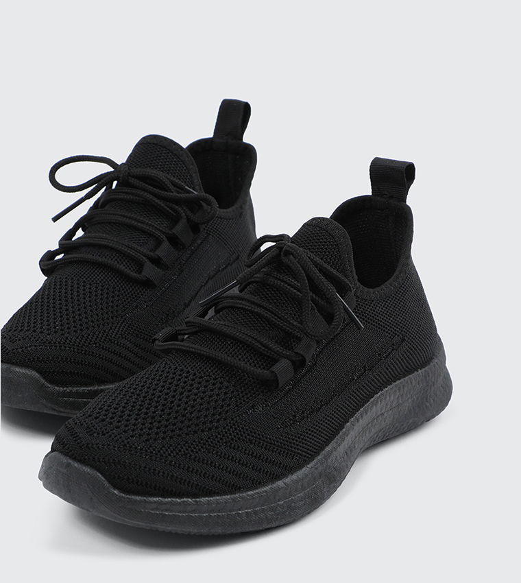 Knitted Lace Up Sneakers