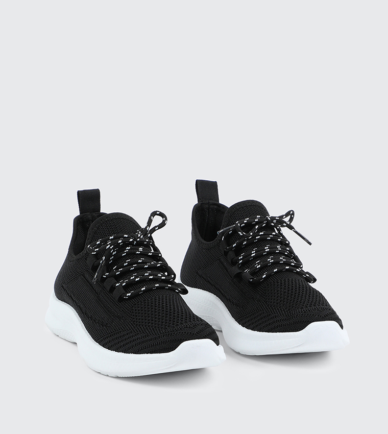 Knitted Lace Up Sneakers