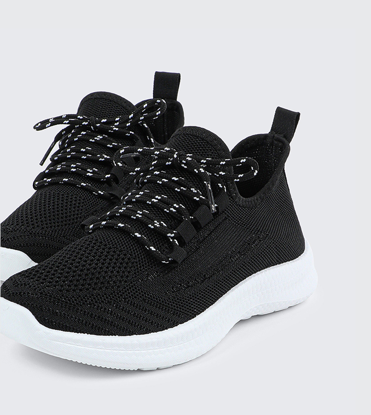 Knitted Lace Up Sneakers