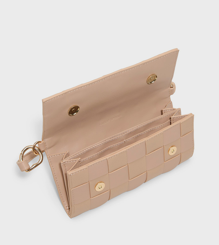 ARIIELLA Basket Weave Flap Mini Bag