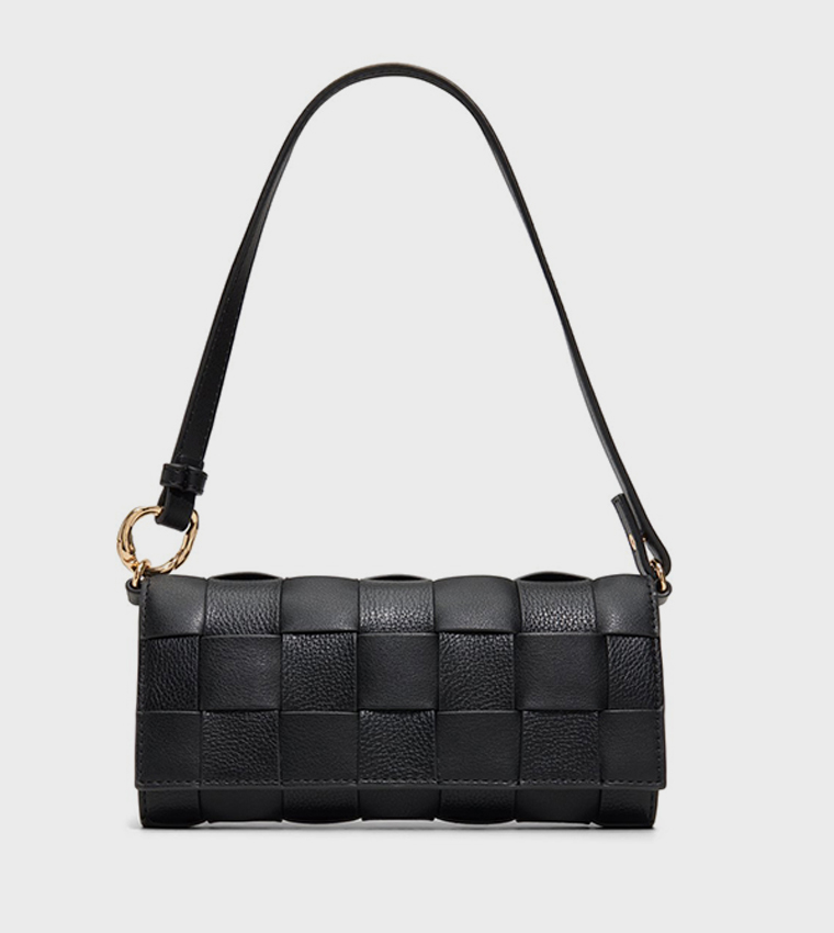 ARIIELLA Basket Weave Flap Mini Bag