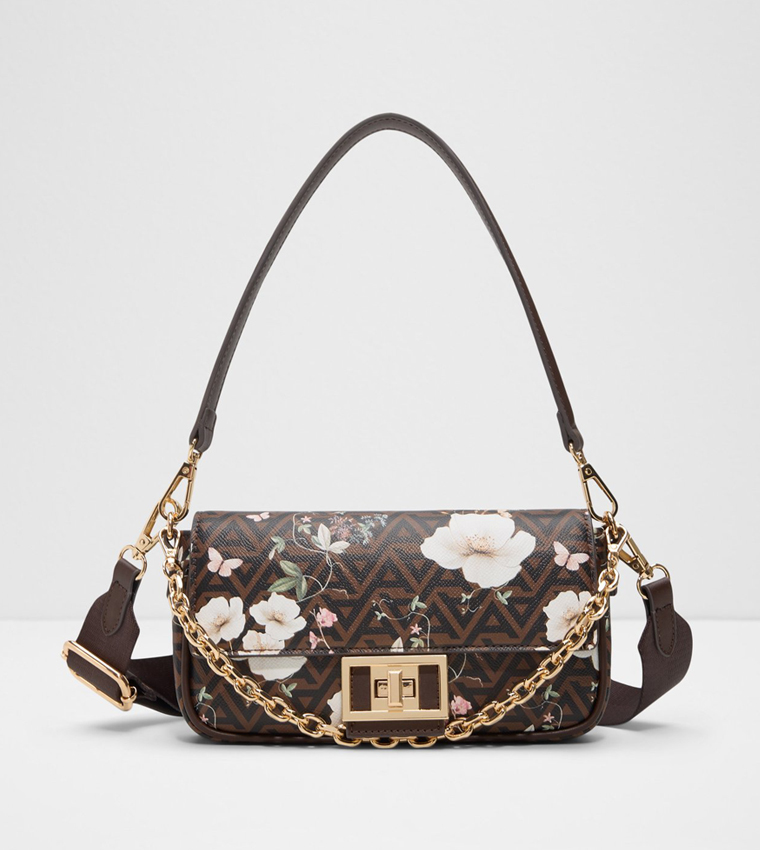 AUDETA Floral Twist Lock Shoulder Bag