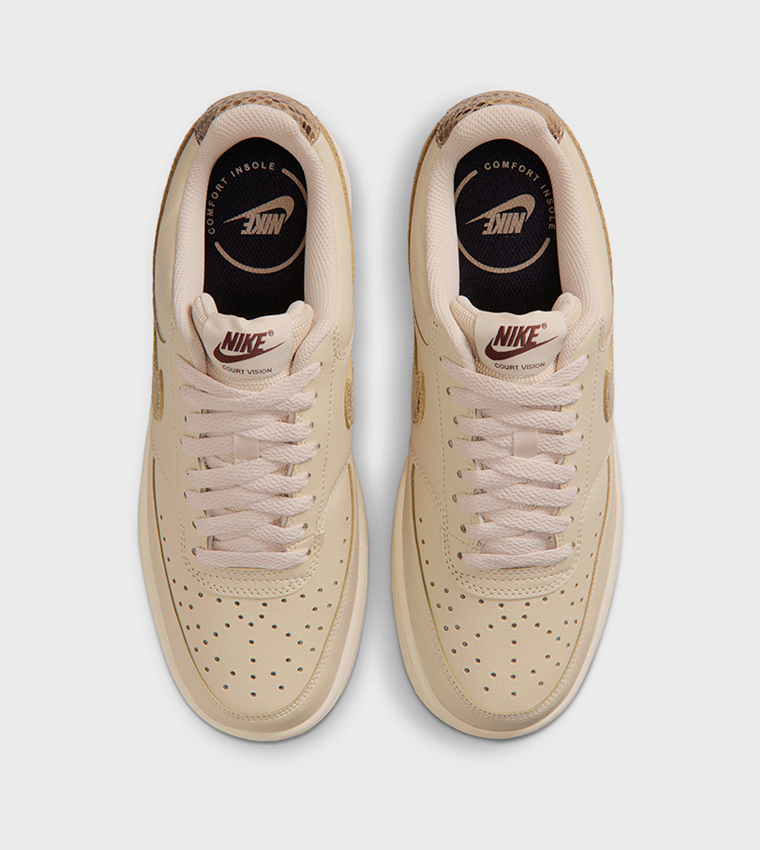 COURT VISION Snakeskin Logo Lace-Up Sneakers