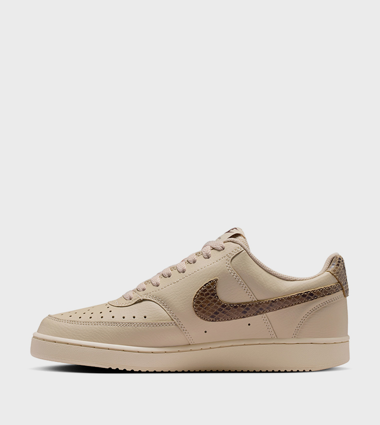 COURT VISION Snakeskin Logo Lace-Up Sneakers