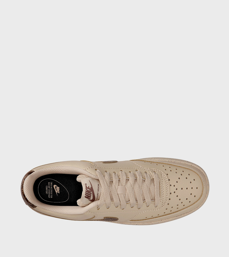 COURT VISION Snakeskin Logo Lace-Up Sneakers