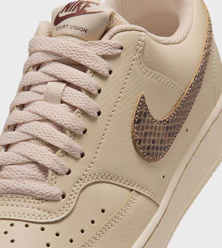 COURT VISION Snakeskin Logo Lace-Up Sneakers