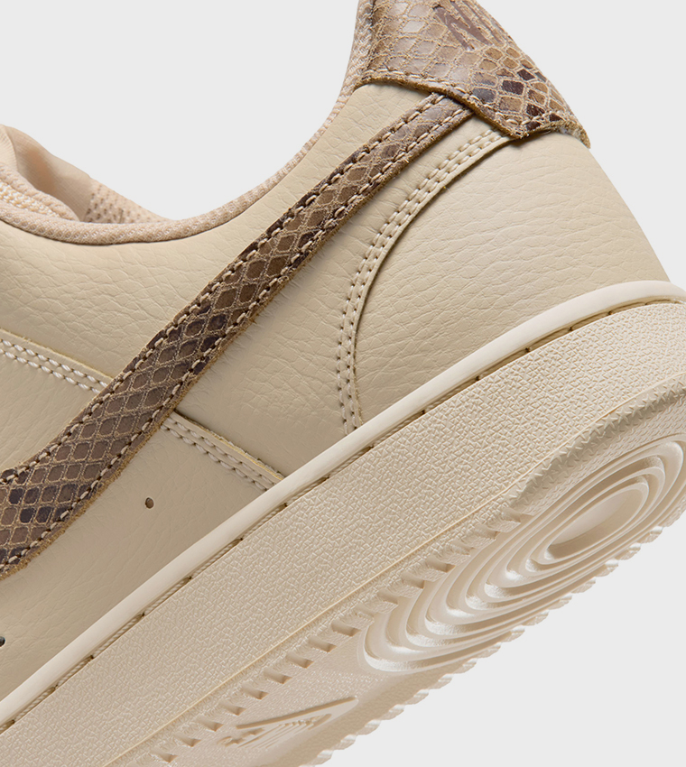 COURT VISION Snakeskin Logo Lace-Up Sneakers