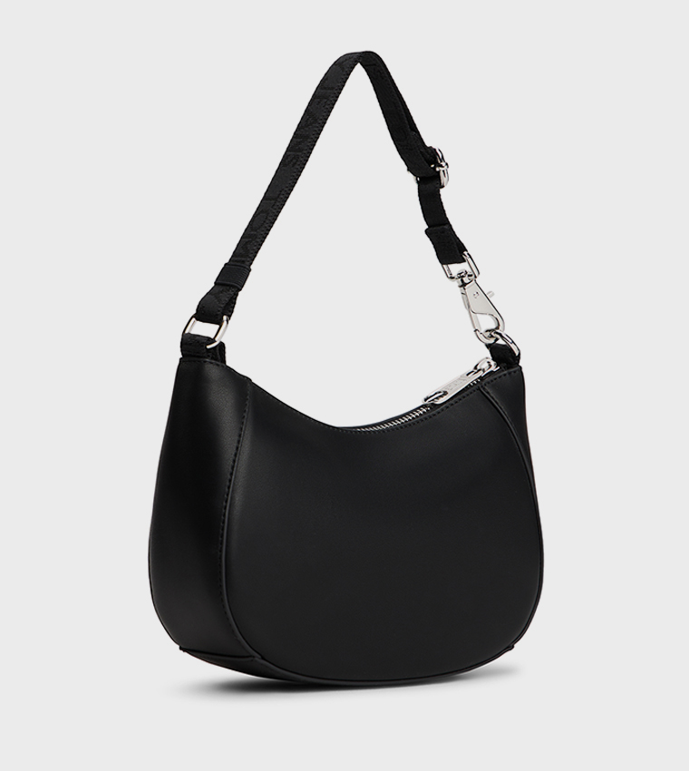 Logo Detail Zippered Shoulder Bag