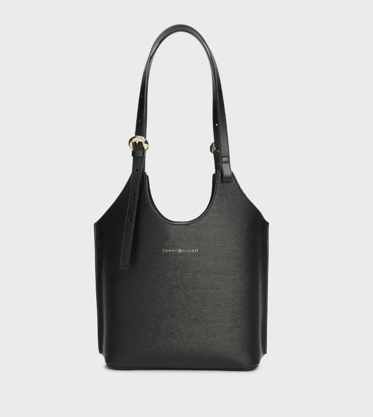 Buy Tommy Hilfiger MODERN Textured Bucket Bag In BLACK | 6thstreet UAE