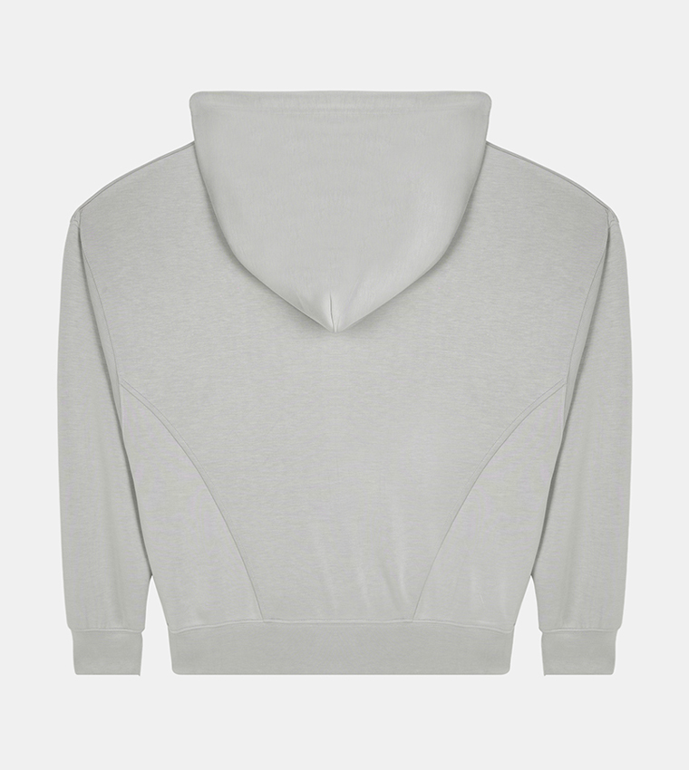 Logo Embroidered Zip-up Oversized Hoodie