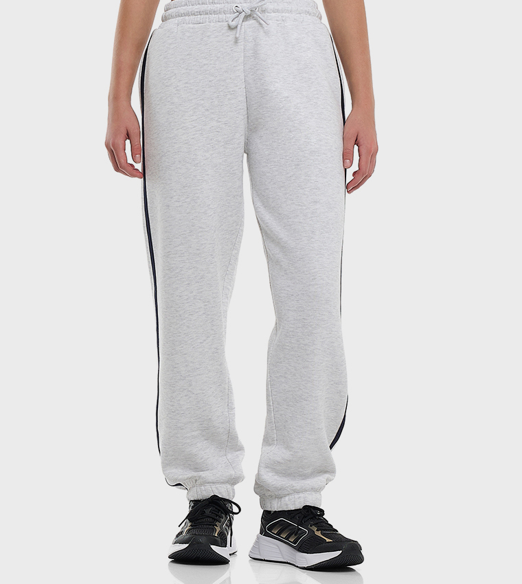 Embroidered Crew Neck Sweatsuit Set