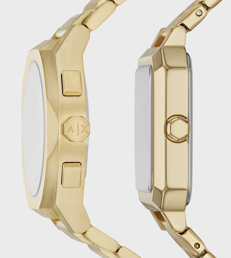 Stainless Steel Couple Watch Gift Set