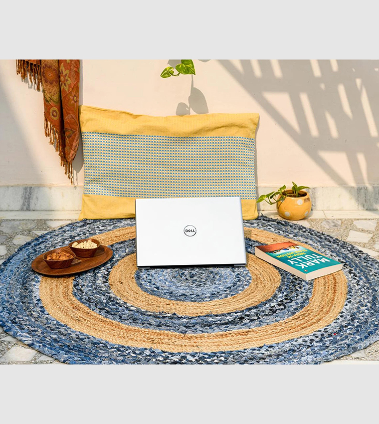 Color Block Round Jute Rug