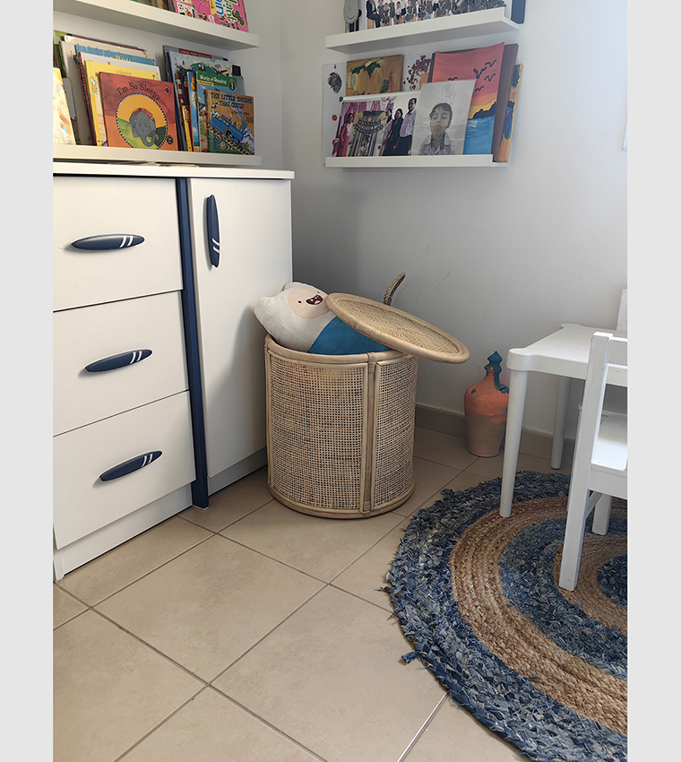 Color Block Round Jute Rug