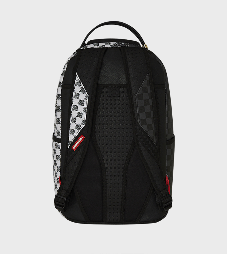 Grey Check Scribble Split DLX Backpack