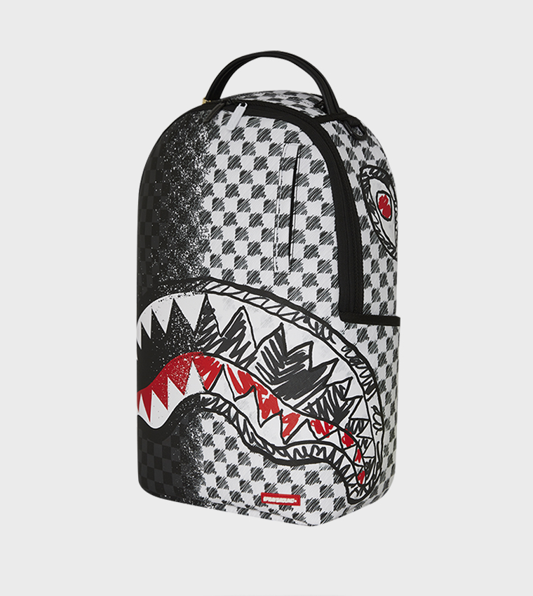 Grey Check Scribble Split DLX Backpack