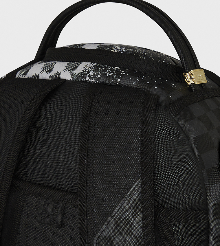 Grey Check Scribble Split DLX Backpack