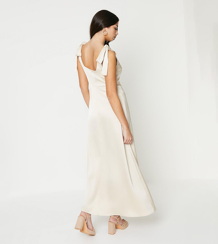 oasis champagne dress Champagne Oasis Shimmer Flutter Sleeve Maxi Wedding Dress