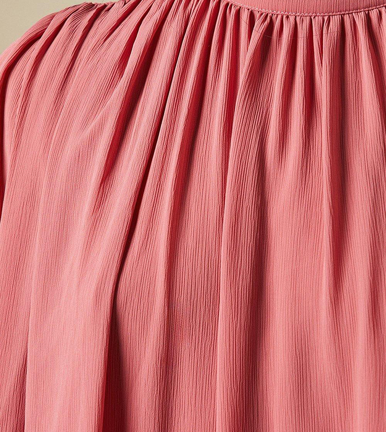 High Neck Chiffon Mini Dress