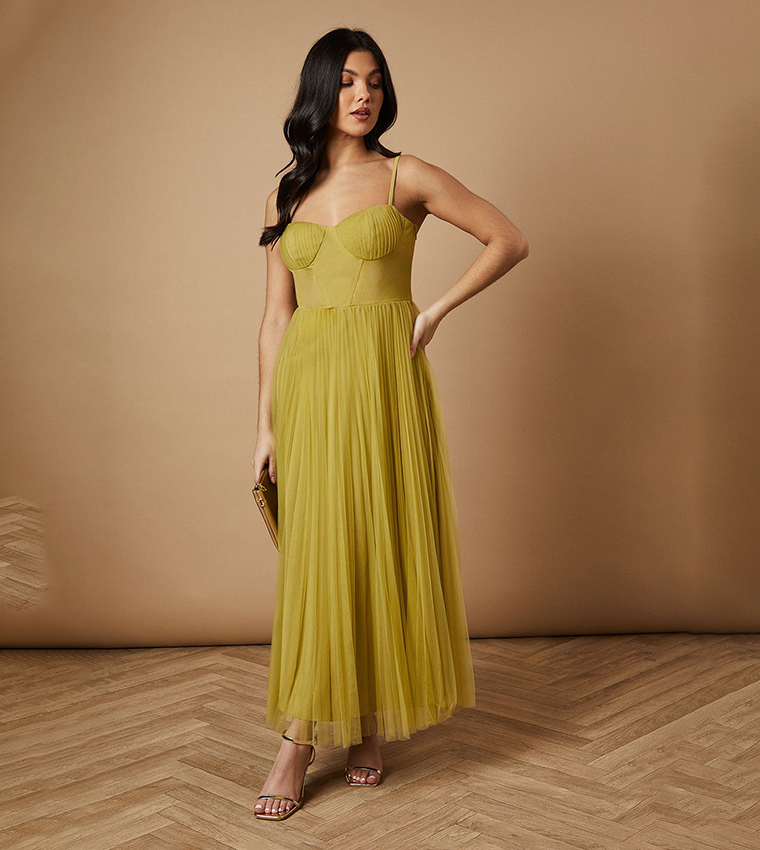 Buy Oasis Corset Detail Strappy Maxi Dress In Green | 6thstreet Saudi Arabia Buy Oasis Corset Detail Strappy Maxi Dress In Green | 6thstreet Saudi Arabia