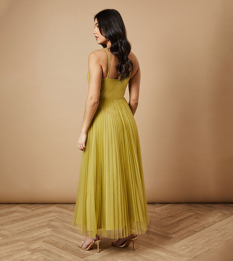 Buy Oasis Corset Detail Strappy Maxi Dress In Green | 6thStreet Kuwait