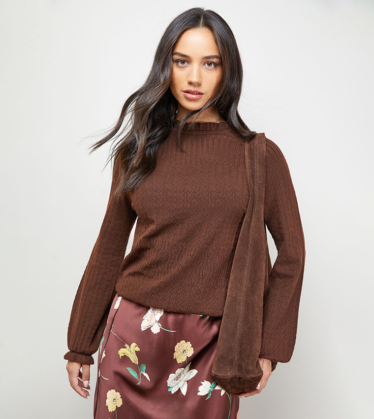 اويسيس   سترات بياقة دائرية - بني  Round Neck Sweaters