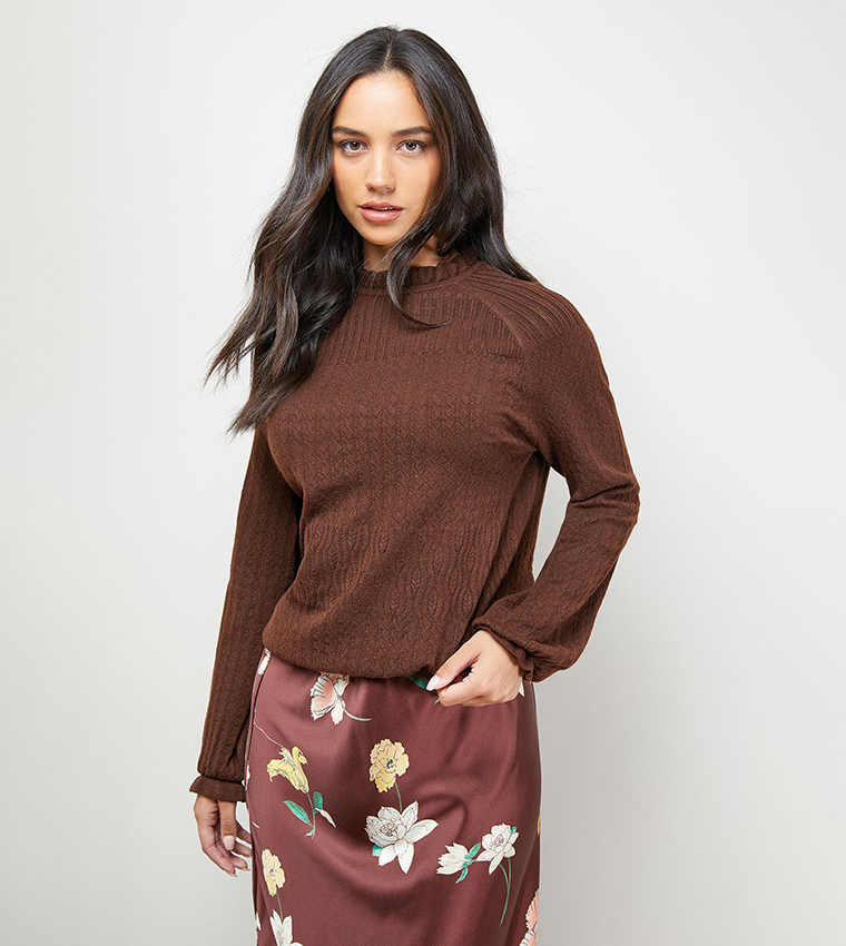 اويسيس   سترات بياقة دائرية - بني  Round Neck Sweaters