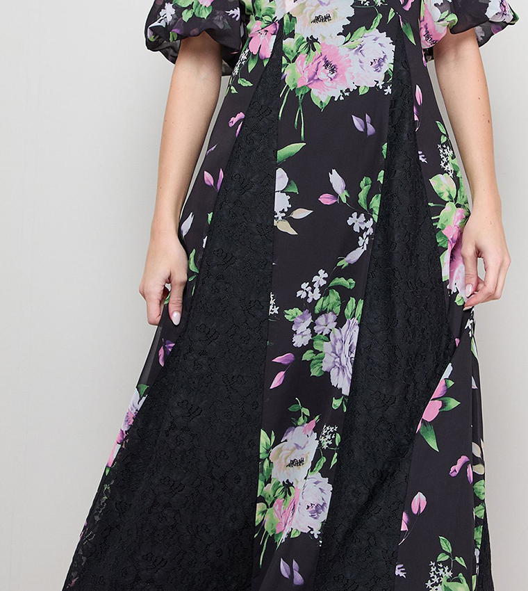 Lace Fit and Flare Midi Dress