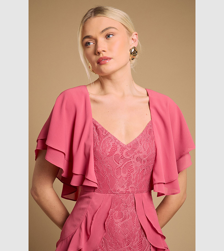 فستان ماكسي دانتيل بكشكش