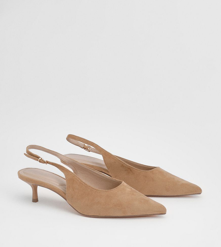 Jess Faux Suede Kitten Heel Slingback Pumps