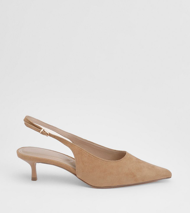 Jess Faux Suede Kitten Heel Slingback Pumps