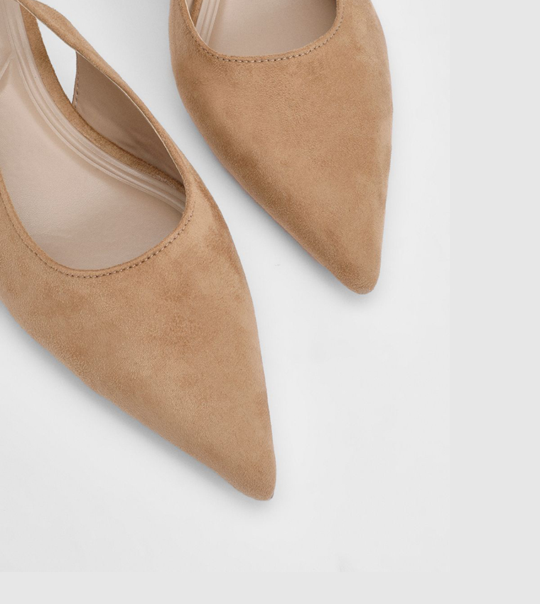 Jess Faux Suede Kitten Heel Slingback Pumps
