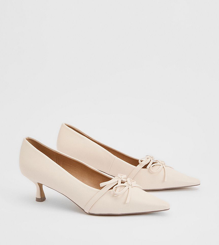 Rita Faux Leather Double Bow Detail Pumps