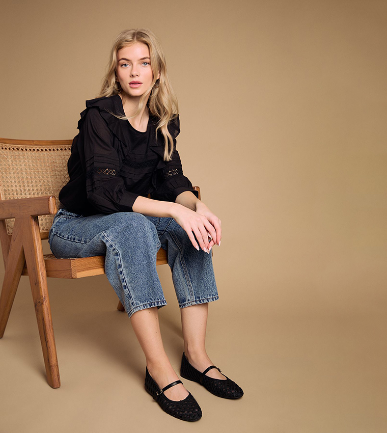 Bonnie Textile Woven Mary Jane Shoes