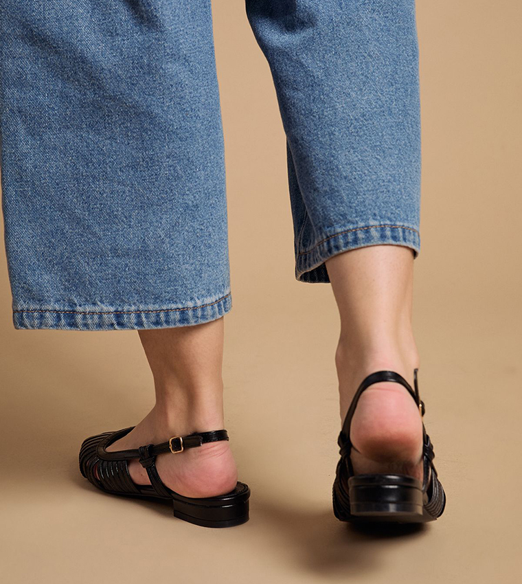 Billie Faux Leather Slingback Flat Shoes