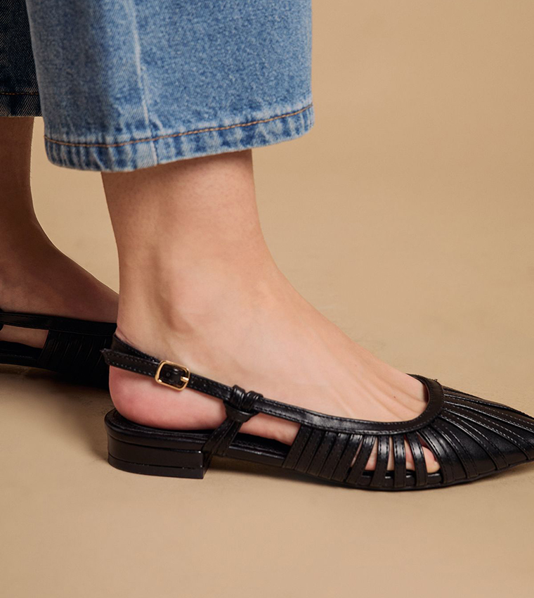 Billie Faux Leather Slingback Flat Shoes