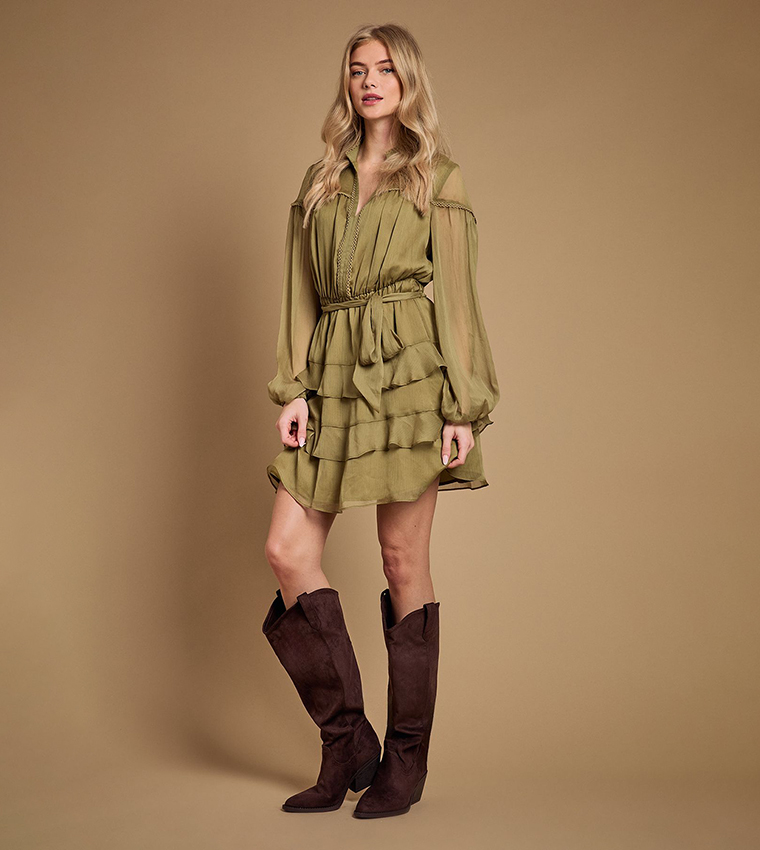 Winnie Faux Suede Slouch Knee High Boots