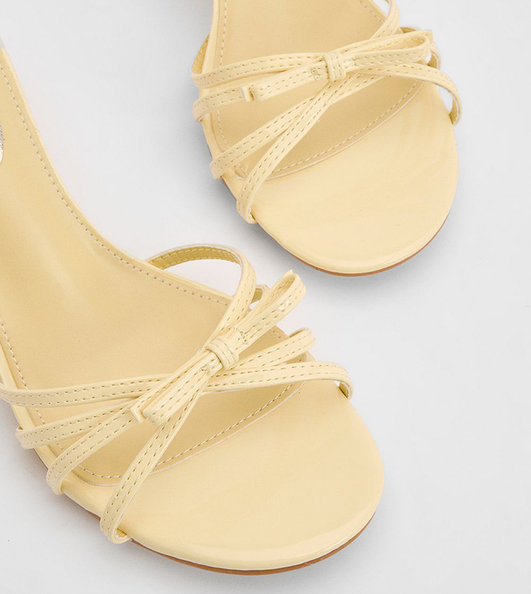 Karla Faux Leather Bow Detail Heel Sandals