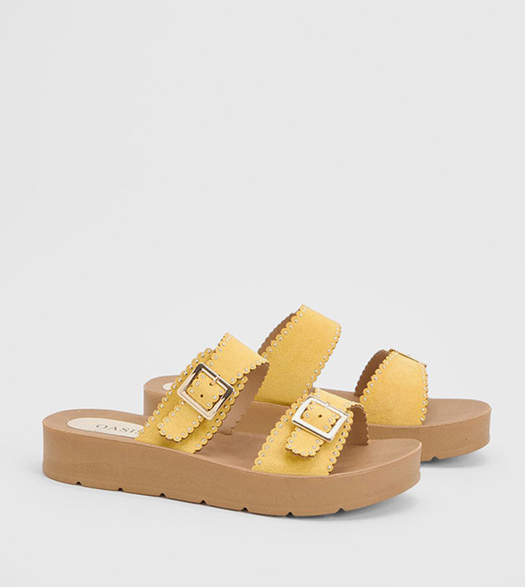Annalysee Faux Suede Open Toe Footbed Sandals