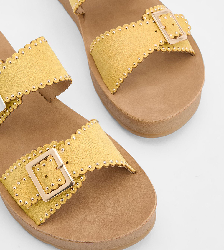 Annalysee Faux Suede Open Toe Footbed Sandals