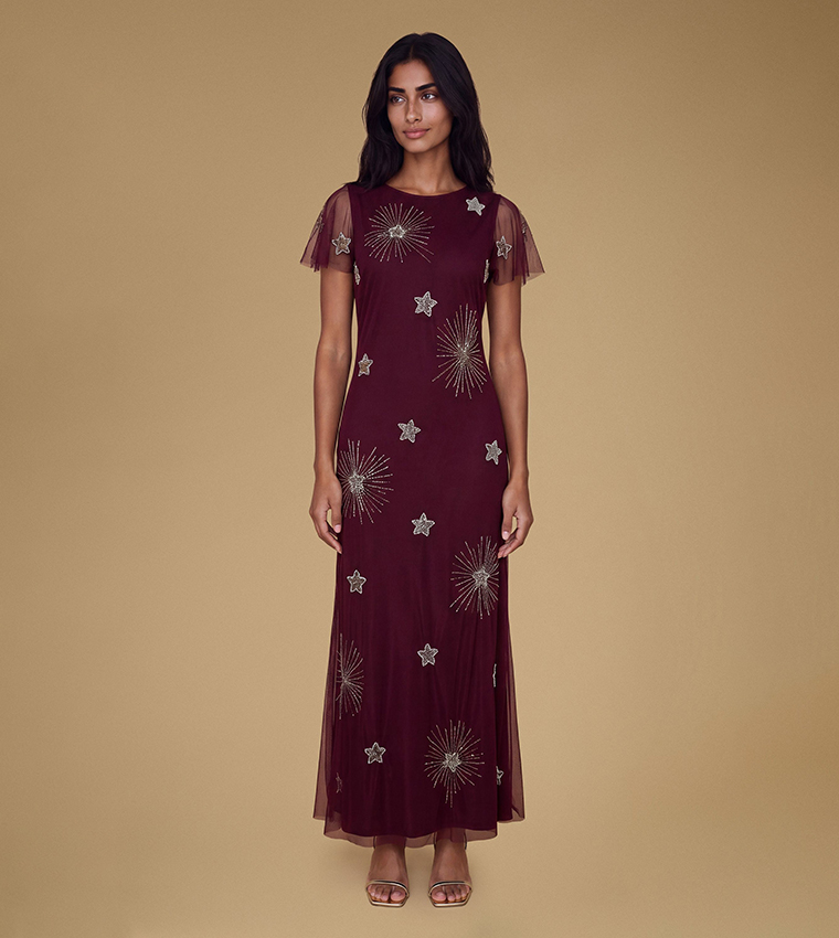 Petite Celestial Mesh Maxi Dress